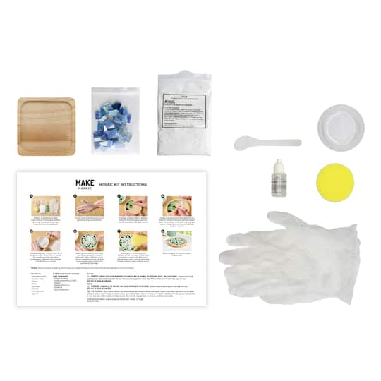 4" Square Blue Coaster Mosaic Kit by Make Market®